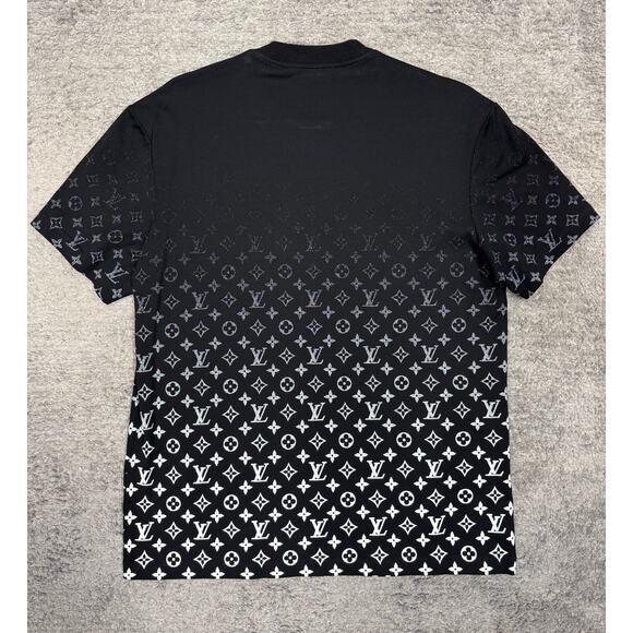 Louis Vuitton Monogram Gradient Black White Logo Short Sleeve T-Shirt Medium M - Picture 13 of 16